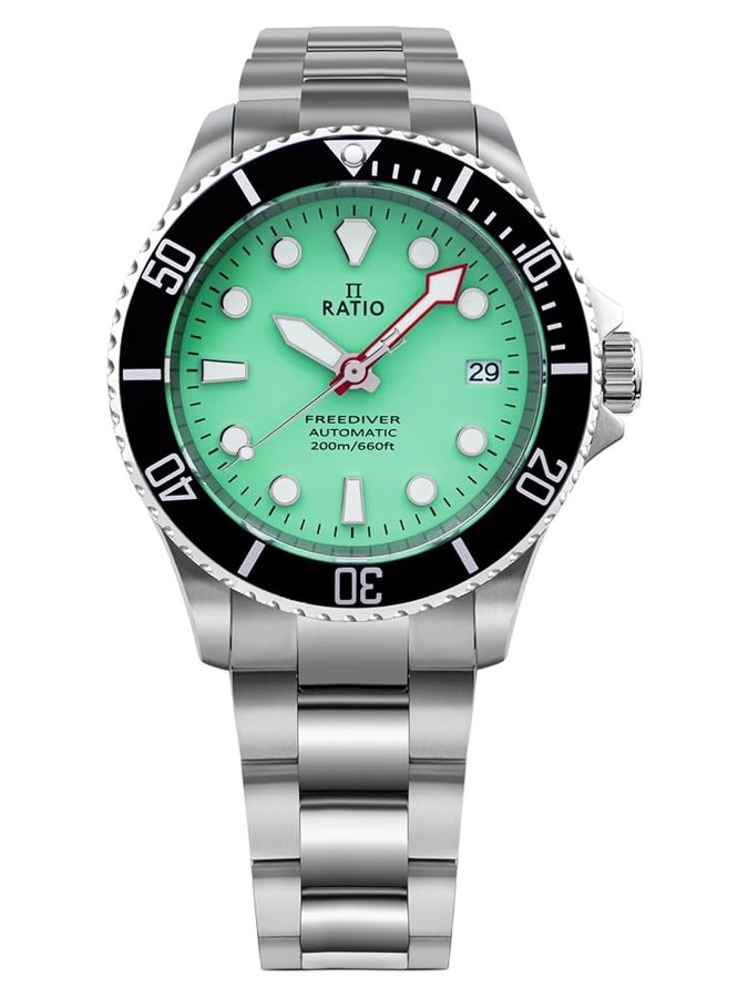 FreeDiver, orologio subacqueo con vetro zaffiro giapponese, automatico, resistente all'acqua fino a 200 m, orologio subacqueo da uomo