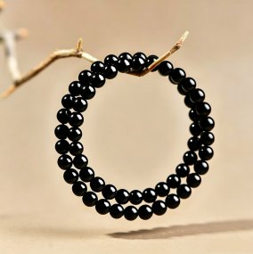 Natural Obsidian Beaded Bracelet