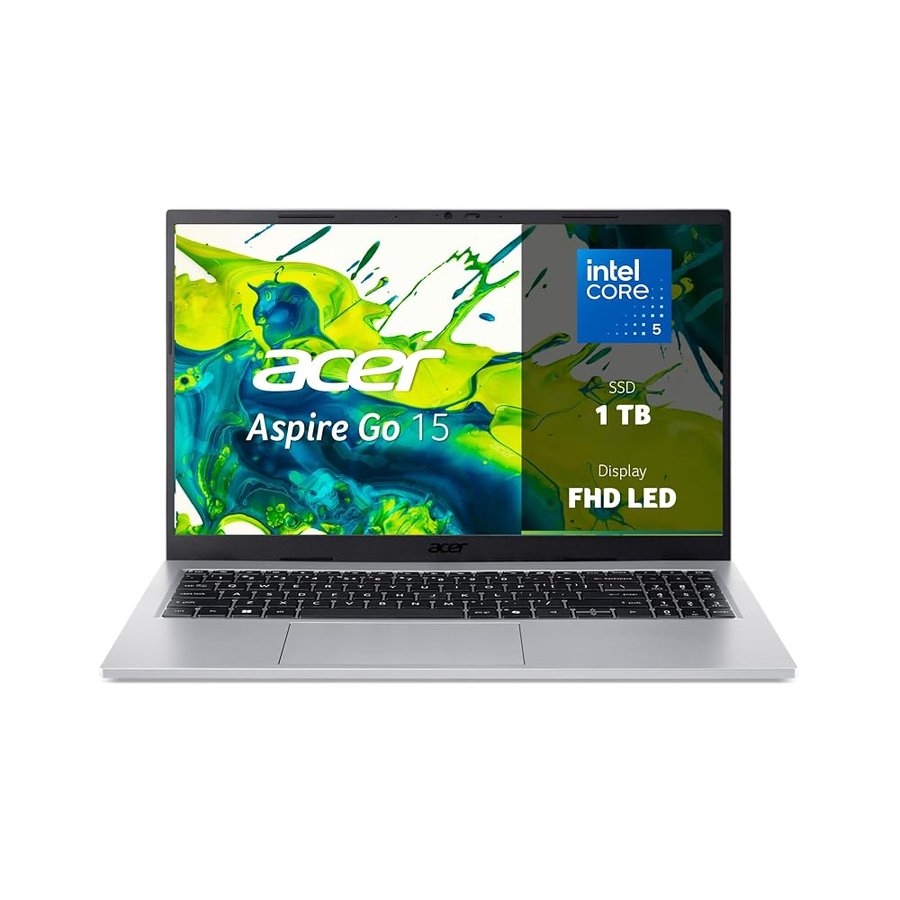Acer Aspire Go 15 | PC Portatile | 15.6" | Core 5 | 16GB | 1TB | 15.6" FHD 60 Hz | Intel Core 5 120U | 16GB RAM | 1TB SSD | Windows 11 Home | Tastiera IT QWERTY | Alimentatore Incluso