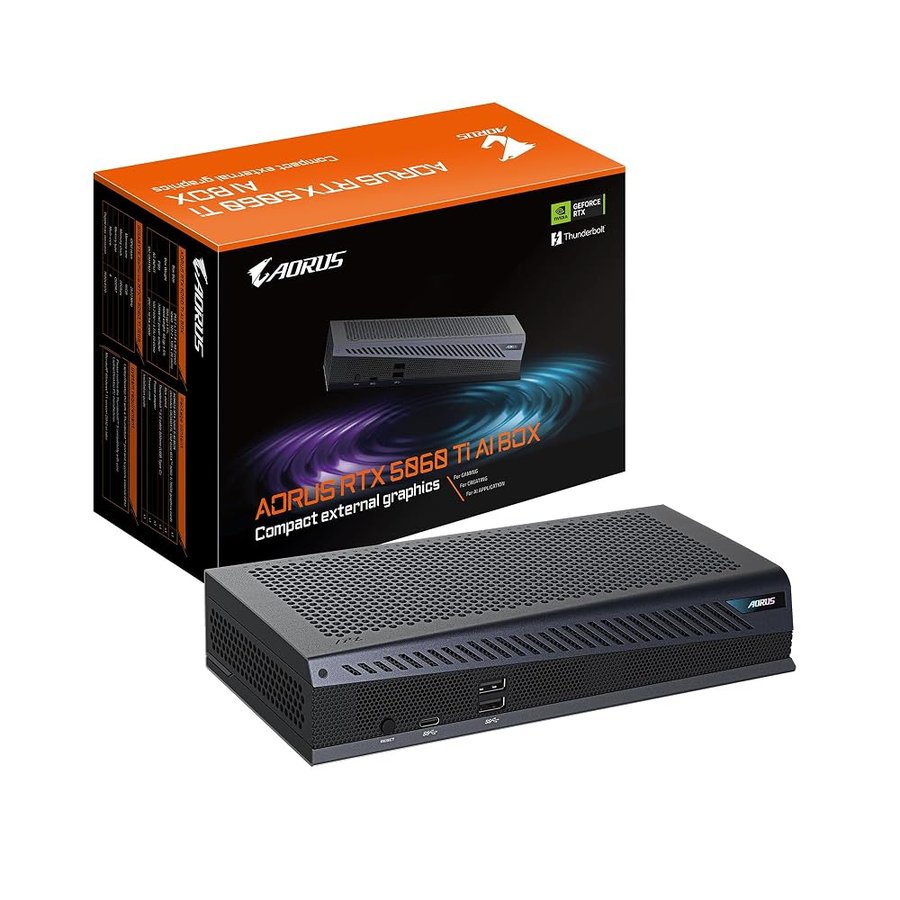 GIGABYTE AORUS RTX 5060 Ti AI BOX Scheda Grafica - 16GB GDDR7, 128bit, PCI-E 5.0, 2572MHz Frequenza core, 3 x DP 2.1, 1 x HDMI 2.1, GV-N506TIXEB-16GD