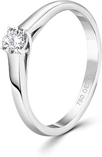 Anello di fidanzamento donna - Diamante naturale 0.05-1 ct - oro bianco 18k 750 - certificato GIA, confezione regalo - Simbolo d’amore