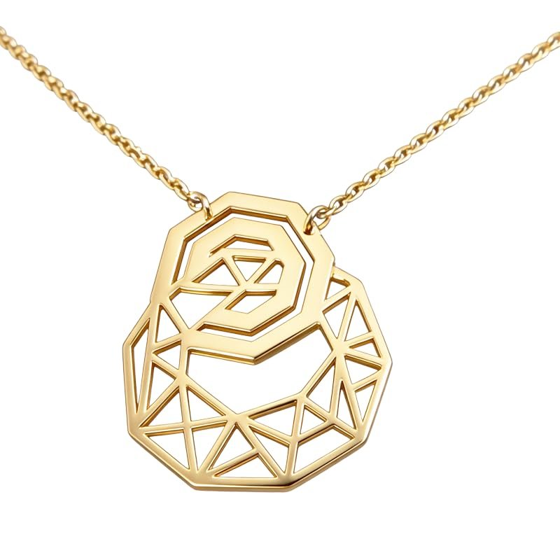 Collana - Oro 18 carati - 3,130 gr - Diamante Geometrico Illuminato - Valore rifugio - Idea regalo - Punzone 750 - Certificato di autenticità