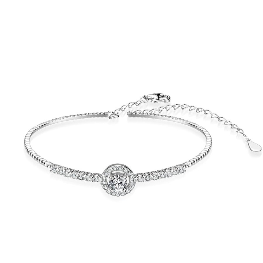 Bracciali Donna Boho, Bracciali Signore Amicizia con Diamante e Diamante Creato Argento Bianco & Pt950