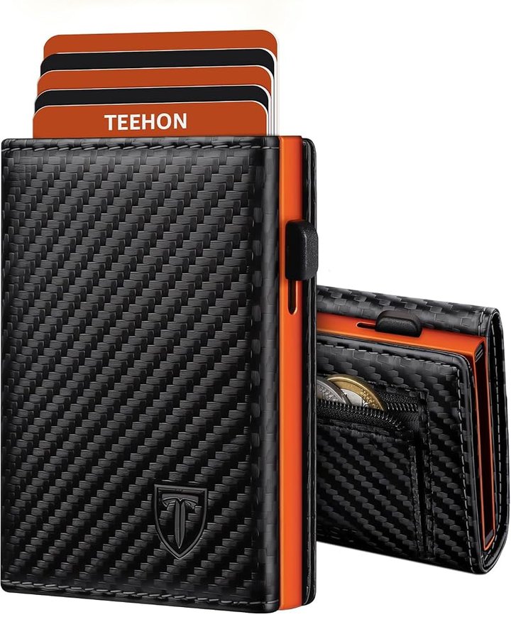 TEEHON Portafoglio Uomo - Porta Carte di Credito Uomo con Protezione RFID