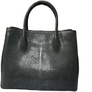 Autentica Vera Pelle di Stingray Lady Classic Nero Lavoro Borsa Genuino Esotico Delle Donne Del Cuoio Singolo Sacchetto