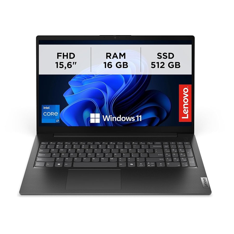 Lenovo V15 G5 IRL, Laptop professionale 15.6" Full HD con processori Intel Core 7, memoria RAM DDR5 16GB e archiviazione SSD Rapida 512GB, Windows 11 Pro – Nero