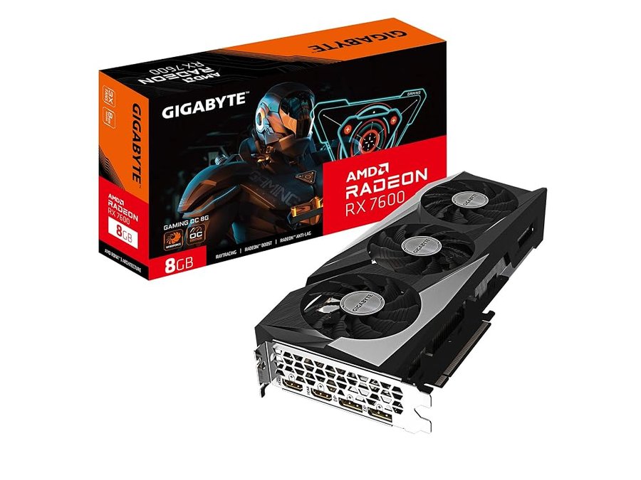 Gigabyte Radeon RX 7600 Gaming OC 8G, 3 ventole WINDFORCE 8GB 128-bit GDDR6, GV-R76GAMING OC-8GD scheda video