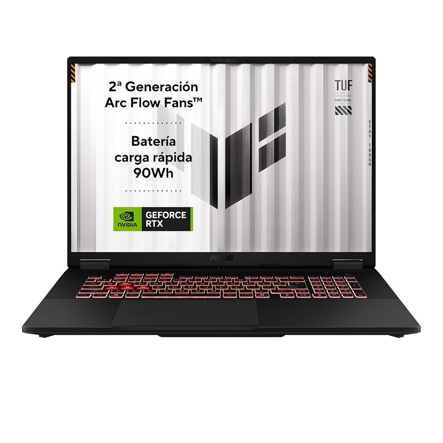 ASUS TUF Gaming A18 FA808UP-S8113 18" WUXGA 144Hz Laptop da gioco (AMD Ryzen 7 260, RAM 16 GB, SSD da 1TB, NVIDIA RTX 5070 8GB, No System Operativo), Jager Grey - Tastiera QWERTY