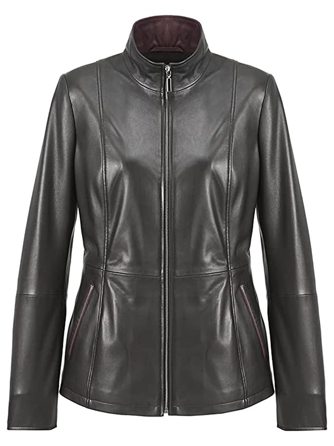 Giacca da donna in vera pelle italiana - vera pelle di agnello nera giacca donna, nero, Small