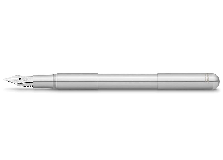Kaweco SUPRA - Penna stilografica in acciaio, con pennino in acciaio di alta qualità, con scatola in metallo retrò, lunghezza 95-125 mm, larghezza penna: EF (extra fine)
