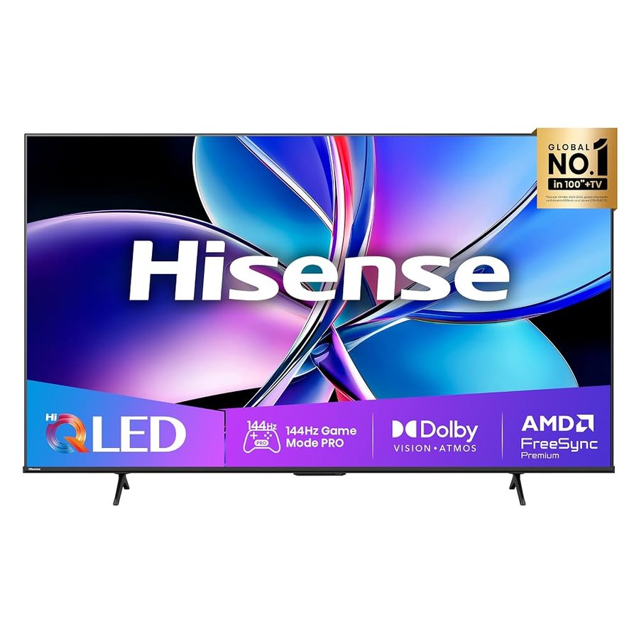 Hisense TV 65" QLED 4K 144Hz 2025 65E7Q PRO, Smart TV VIDAA U8, Dolby Vision IQ, HDR 10+ Adaptive, 144hz Game Mode PRO, Dolby Atmos, Alexa Built-in, VIDAA Voice, Tuner DVB-T2/S2 HEVC 10, lativù 4K