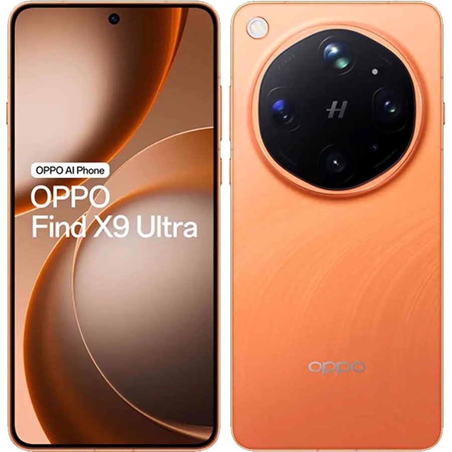 OPPO Find X9 Ultra Dual-SIM 512GB ROM + 12GB RAM (GSM Solo | Nessun CDMA) Sbloccato di fabbrica 5G Smartphone (Arancio Canyon) - Versione internazionale