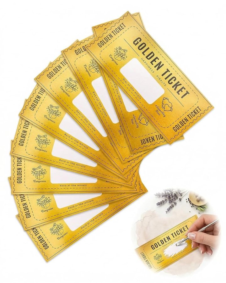 10 Voucher Oro, Buoni Regalo da Riempire con Adesivi da Grattare, Biglietti da Grattare e Buono fai da te, Gratta e Vinci Buoni, Regalo Fidanzato Personalizzato in Busta Scintillante