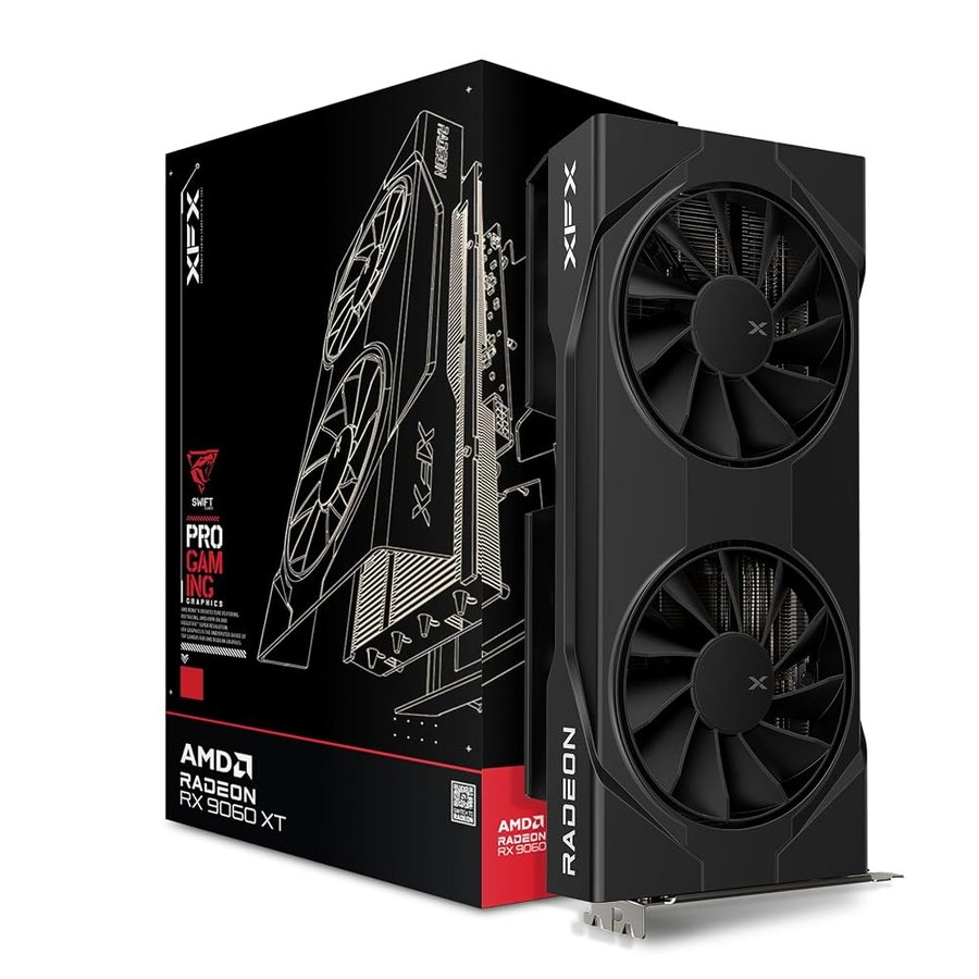XFX Scheda grafica da gioco Swift AMD Radeon RX 9060 XT OC da 8 GB (RX-96TSW8GBA)