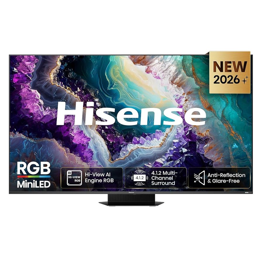 Hisense Smart TV RGB MiniLED 170Hz 65" 4K 65UR9S | Schermo Anti-Riflesso, Dolby Atmos 4.1.2 By Devialet, Dolby Vision IQ, IMAX, VIDAA OS, USB-C,Wifi 6, BT, Airplay2, 2026 Model