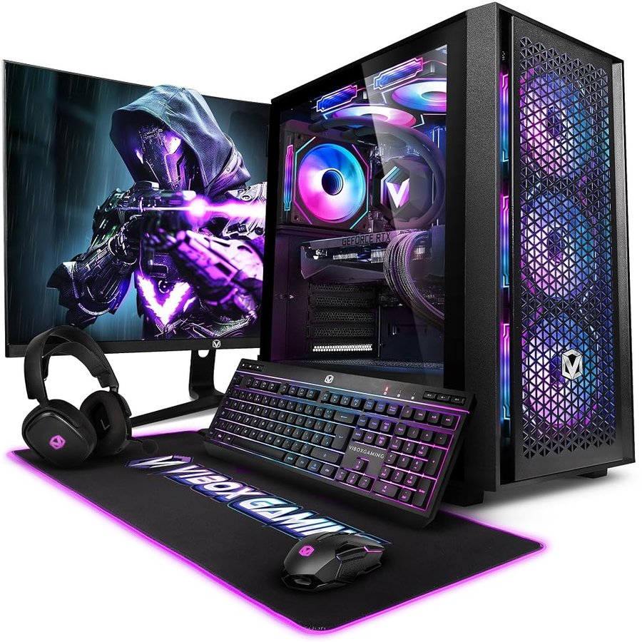Vibox IX-519 PC Gaming Completo • Schermo da 27 pollici • AMD Ryzen 7 9800X3D 8 cores • Nvidia RTX 5080 16GB • 32GB RAM • 1TB NVMe SSD • Windows 11 • WiFi 6 + Bluetooth 5.4 • Noir