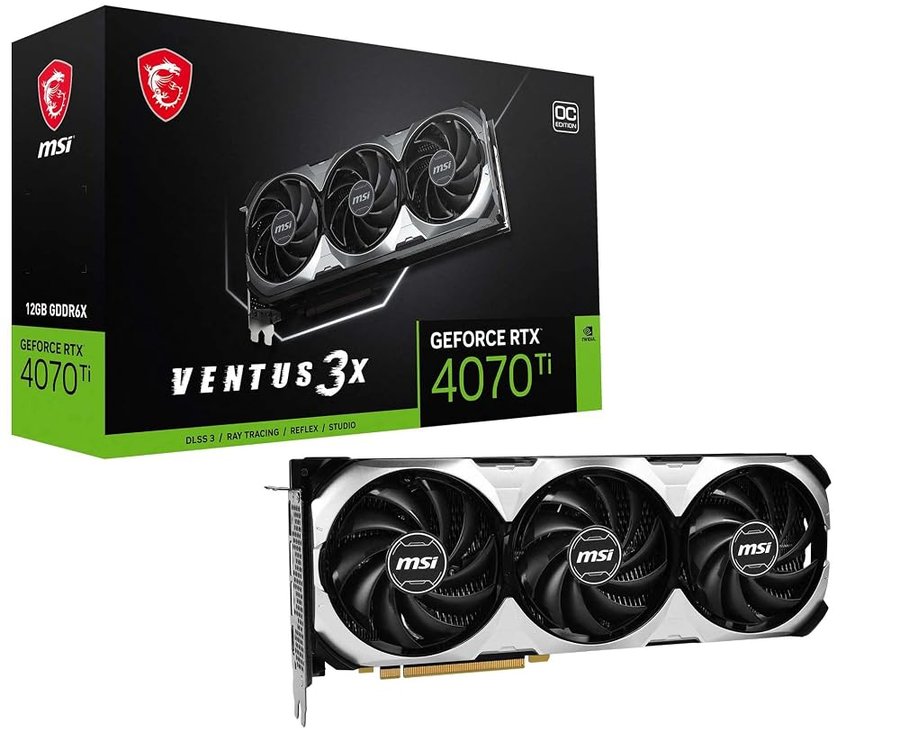 MSI Gaming GeForce RTX 4070 Ti 12GB GDRR6X 192-bit HDMI/DP Nvlink TORX Fan 4.0 Ada Lovelace Architecture Scheda grafica (RTX 4070 Ti Ventus 3X 12G OC)