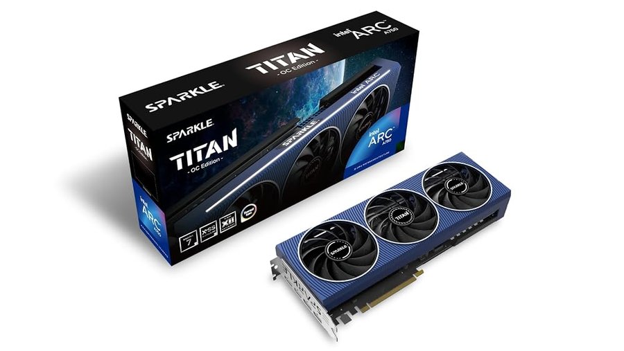 Sparkle Scheda grafica Intel Arc A750 TITAN OC Edition DDR6 HDMI 2200MHz 8GB Tripla ventola - Blu