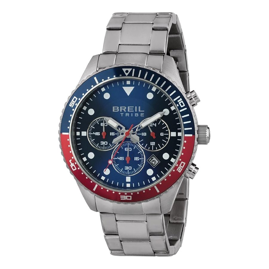 Collezione Sail, Orologio Uomo, Cronografo in Acciaio, Cassa 28 mm, Quadrante Antracite, Sfere e Indici con Luminous, Chiusura Diver, Resistente all'Acqua fino a 10 Atmosfere