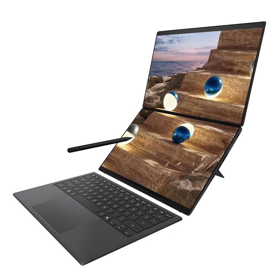 ASUS Zenbook Duo Laptop (2026), doppio display touch OLED da 14 pollici 3K 144Hz, Intel Core Ultra X9 378H, grafica Intel Arc, 32 GB di RAM, SSD da 1 TB, custodia e stilo inclusi, WiFi 7, Windows 11