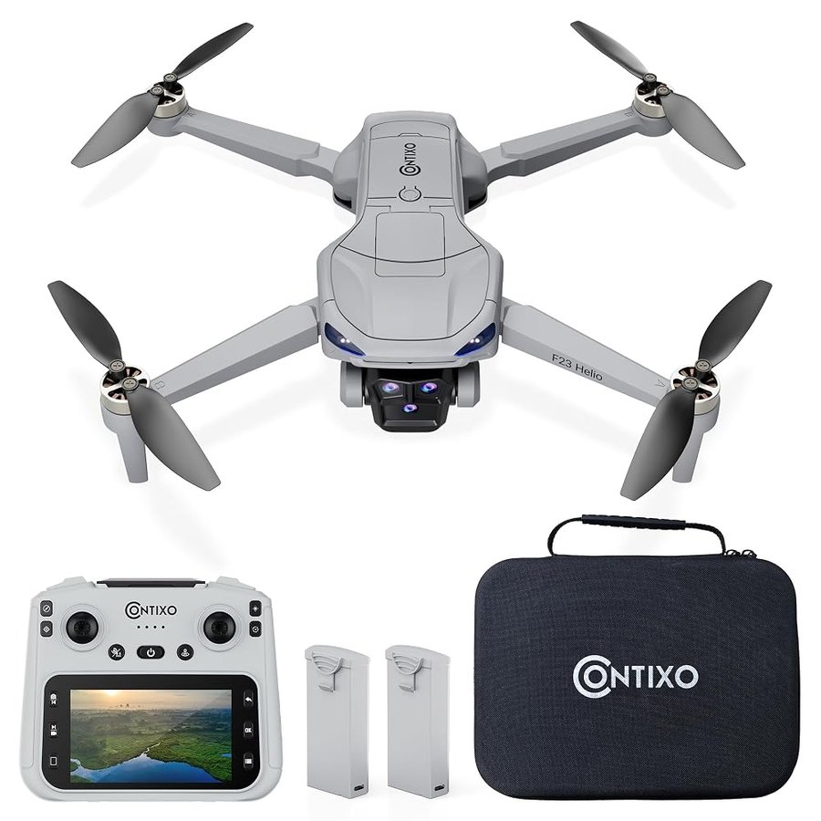 Contixo Drone GPS F35 con fotocamera 4K UHD 2 assi Gimbal auto stabilizzante 5G WiFi FPV RC Quadcopter Drone brushless per adulti, custodia per scheda SD da 64 GB bonus