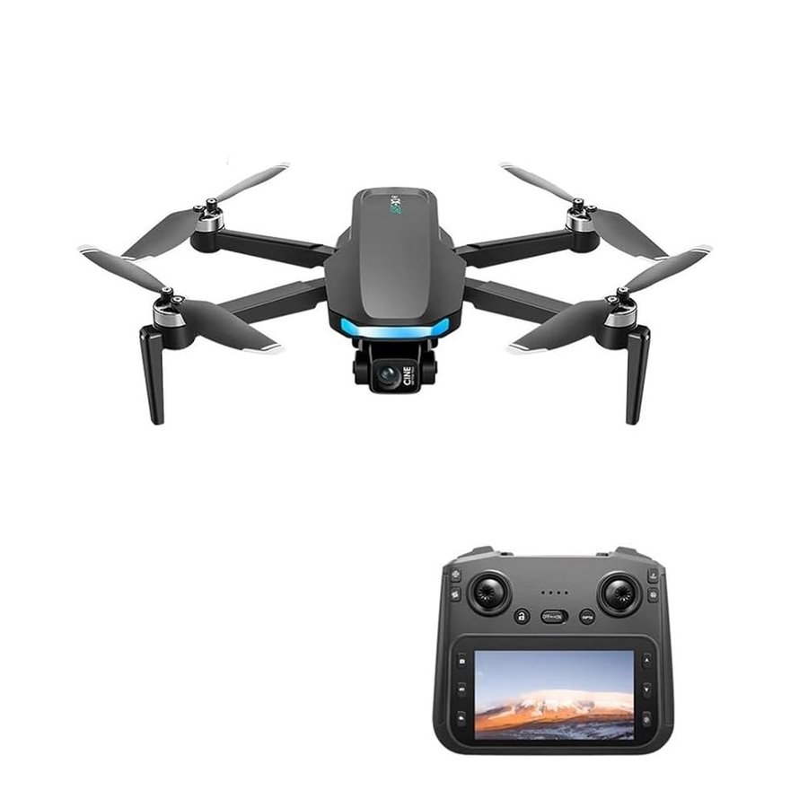 Nero,Triple Battery,Drone GPS 4k Telecamera HD Professionale Gimbal a 3 Assi Trasmissione di Immagini digitali 5g Schermo Grande Drone FPV rc Quadcopter 5km