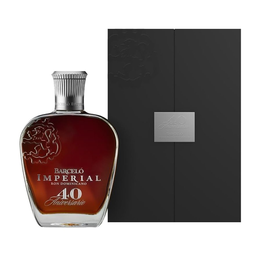 Ron Barceló Imperial Premium Blend 40 Aniversario – Bottiglia da 700 ml di Rum Ambrato, Edizione Speciale, Produzione Limitata e Numerata, Rum Dominicano da 100% Succo di Canna da Zucchero