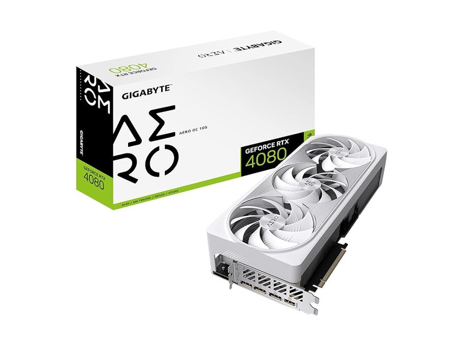 GIGABYTE GV-N4080AERO OC-16GD GeForce RTX 4080 16GB AERO OC Scheda Grafica, 3X Ventole WINDFORCE, 16GB 256-bit GDDR6X, Scheda Video