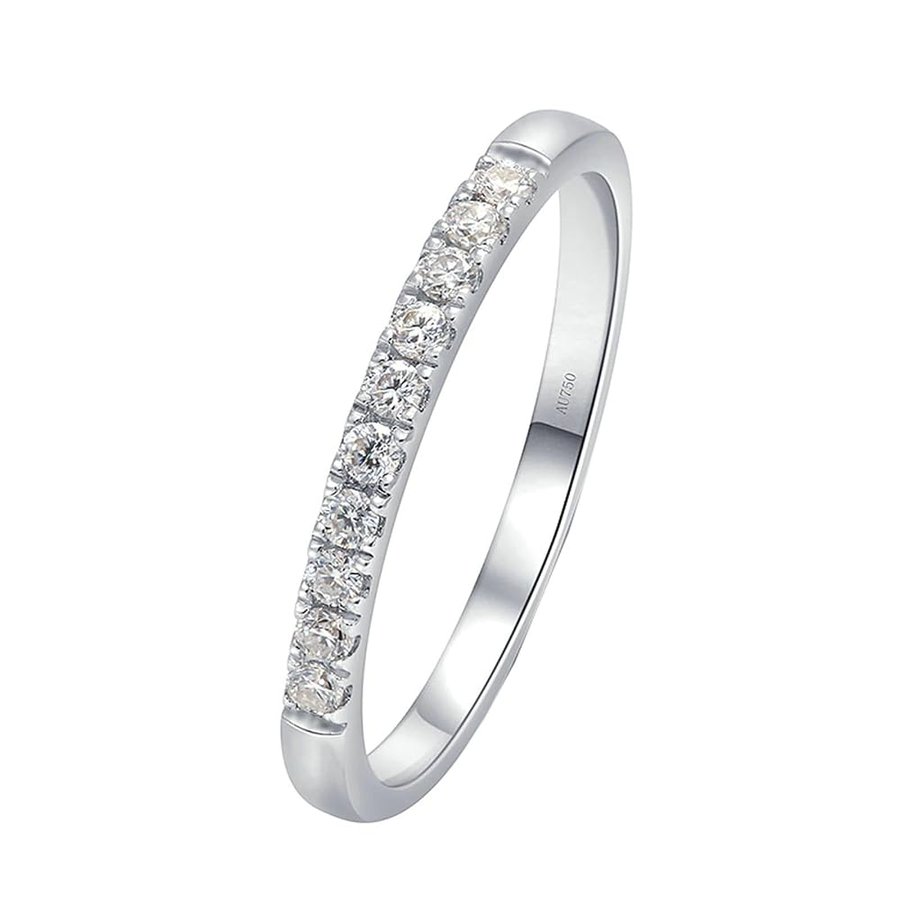 Anello da donna in oro bianco 750 18 K, anello solitario con laboratorio, diamante 0,15 ct, Au750, in oro bianco, misura 60, Oro bianco 18 carati, Creato diamante