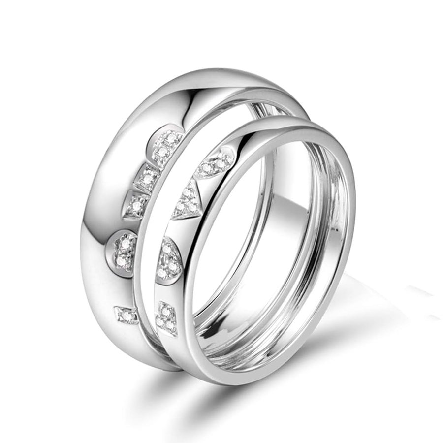 Anello da uomo in oro bianco 18 carati (750) e oro bianco 18 carati (750), oro 750, Diamante