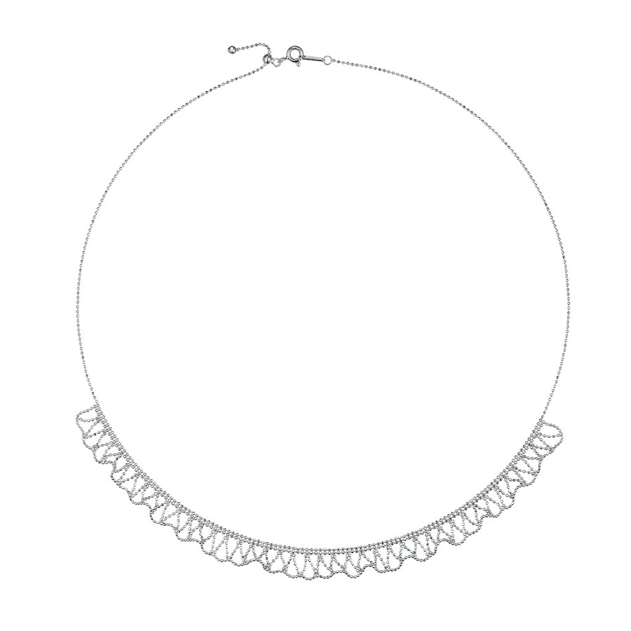 S925 Sterling Silver Scallop Necklace 45cm Adjustable 3.6g Lightweight 9mm Wide 3 Colors Platinum Plated Gift Box