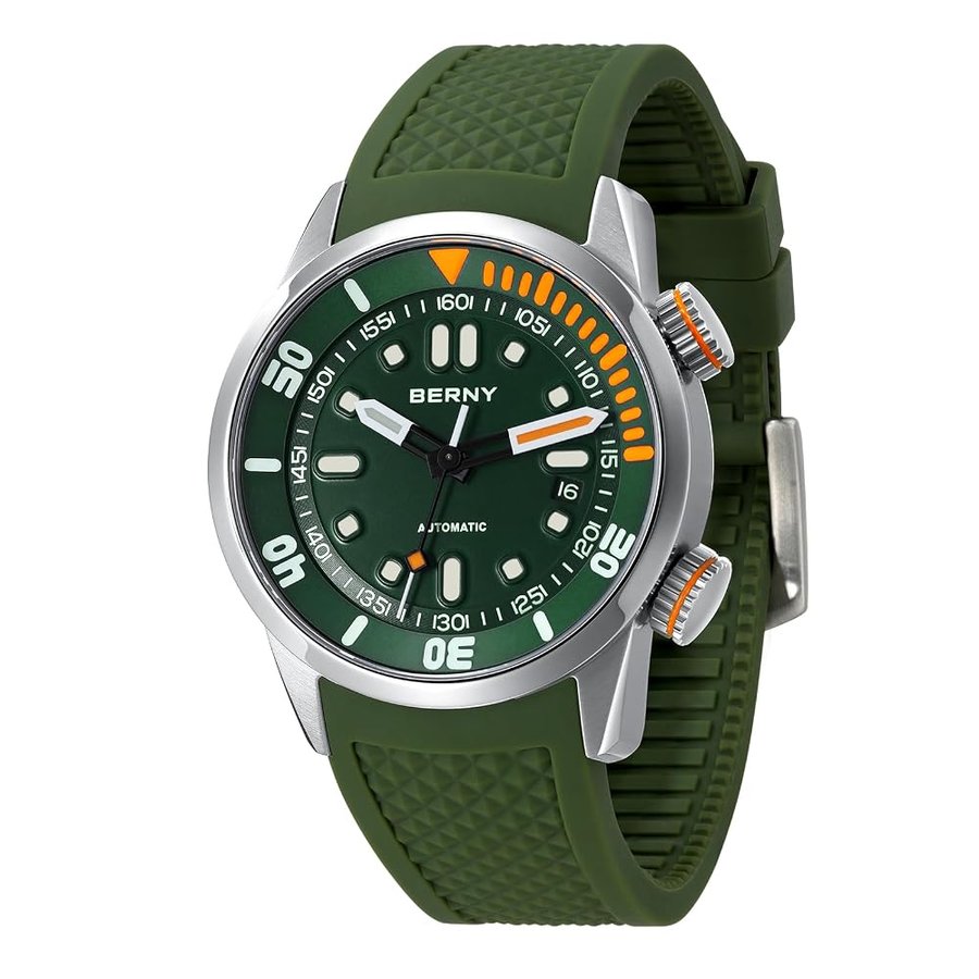 Orologio Automatico Uomo 200M Orologi Da Sub, Vetro Zaffiro, Cinturino In Acciaio Inossidabile Resistente, Super Luminoso