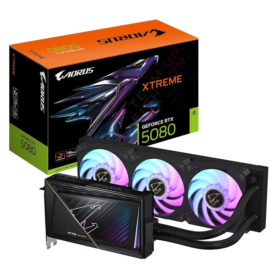 Gigabyte AORUS GeForce RTX 5080 XTREME WATERFORCE 16G Scheda Grafica - 16GB GDDR7, 256 bit, PCI-E 5.0, 2805MHz Core Clock, 3 x DP 2.1a, 1 x HDMI 2.1b, NVIDIA DLSS 4, GV-N5080AORUSX W-16GD