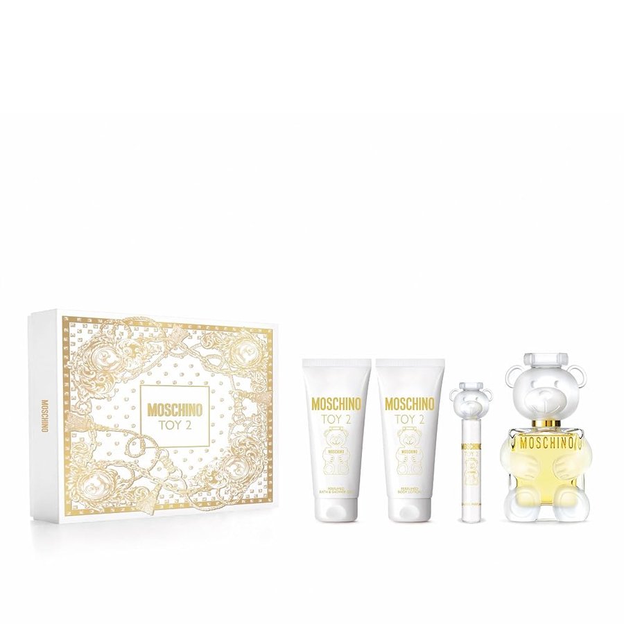 Moschino Toy 2 Eau de Parfum Set regalo 2024 (EDP da 100 ml, lozione per il corpo da 50 ml, gel doccia da 50 ml, spray da viaggio da 10 ml)