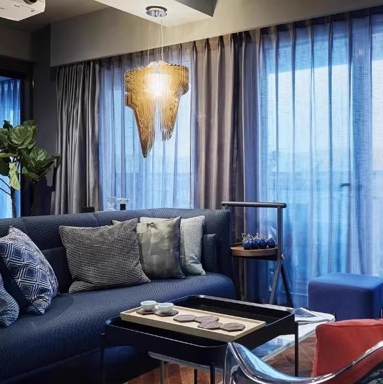 Generico Luce sospesa, Lampadario a sospensione di lusso a LED, lampada a design italiano, for tavolo da pranzo, soggiorno, camera letto, arredamento for la casa(Cold White,D60xH91cm)
