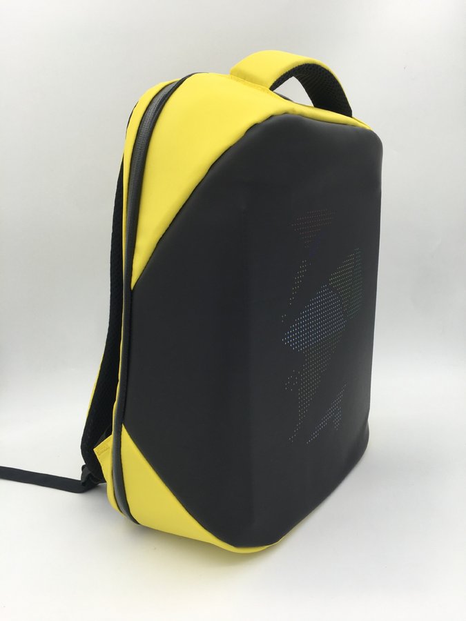 Regular LED Backpack Cycling Backpack DIY Text Animation Polyester Material Hot Sale - Yellow WIFI