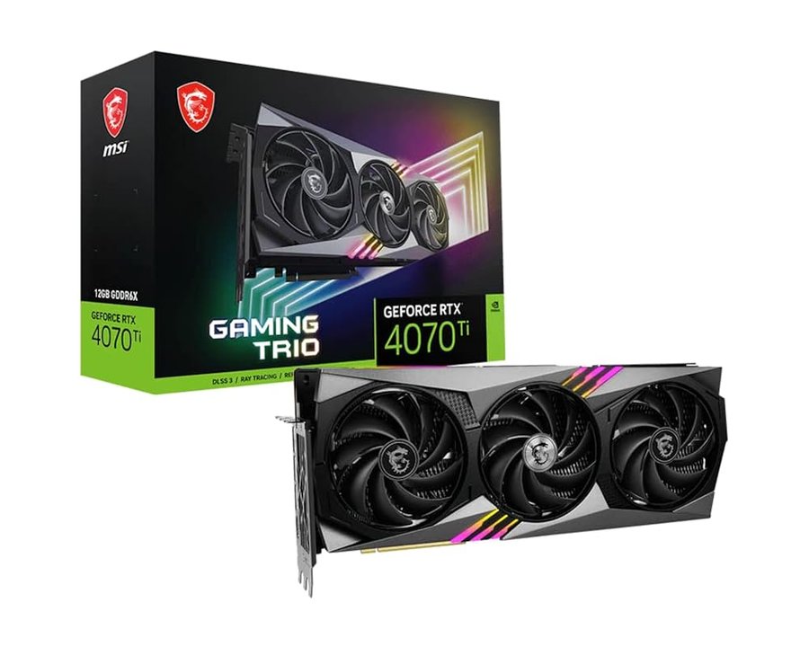 MSI Gaming GeForce RTX 4070 Ti 12GB GDRR6X 192-Bit HDMI/DP Nvlink Tri-Frozr 3 Ada Lovelace Architecture Scheda grafica (RTX 4070 Ti Gaming Trio 12G)