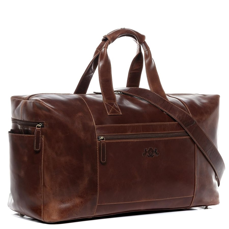 borsa da viaggio vera pelle vintage BRISTOL grande XXL borsa da weekend borsone uomo prodotto artigianale