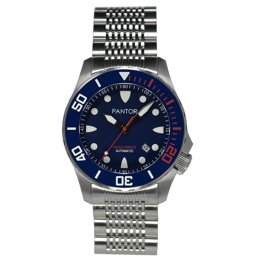Automatico Pro Diver Orologi Cavalluccio Marino 1000m Grande Formato 45mm con Valvola Elio Lunetta Rotante Zaffiro Bracciale In Acciaio Inox & Extesion Fibbia