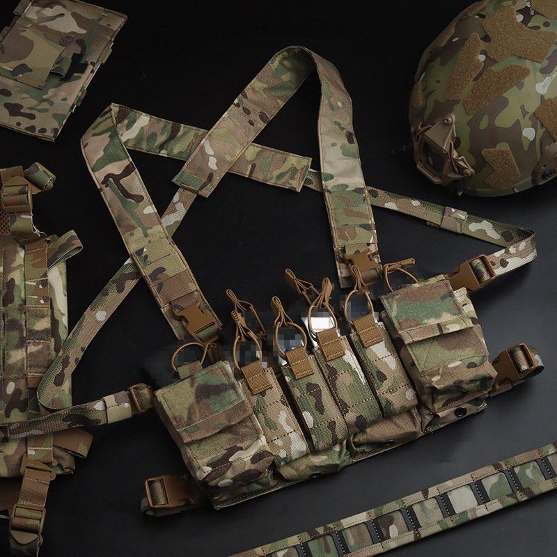 Camouflage Multi-functional Expandable Chest Harness With Accessory Storage Pouch