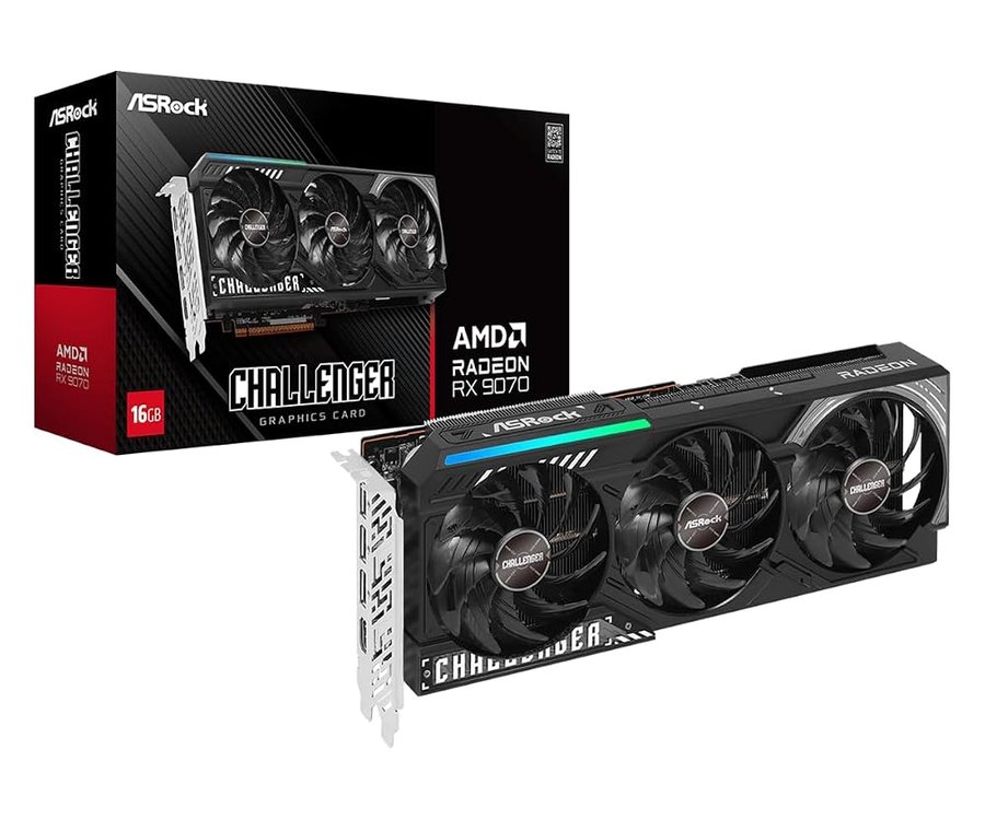 ASROCK VGA RX9070 CL 16G,AMD,RX9070,16GB,GDDR6,256BIT,2HDMI+2DP (3 ventole)