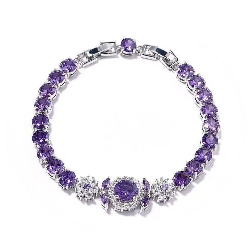Imperial Purple Four-Leaf Clover Bracelet