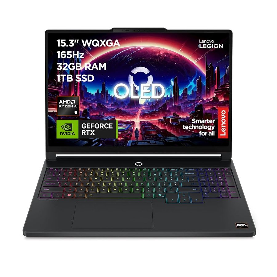 Lenovo Legion 5 Gaming Notebook OLED WQXGA 15" 165Hz, NVIDIA GeForce RTX 5060 8GB, AMD Ryzen AI 9 465, RAM 32GB, SSD 1TB, Windows 11 Home, Tastiera RGB - Laptop Gaming Alte Prestazioni
