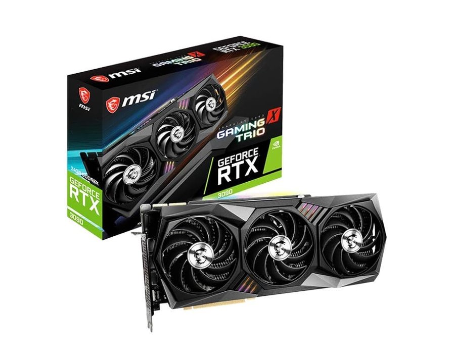 MSI Gaming - Scheda grafica GeForce RTX 3090 24 GB GDRR6X 384-bit HDMI/DP Nvlink Tri-Frozr 2 Ampere Architecture OC (RTX 3090 GAMING X TRIO 24G) (rinnovata)