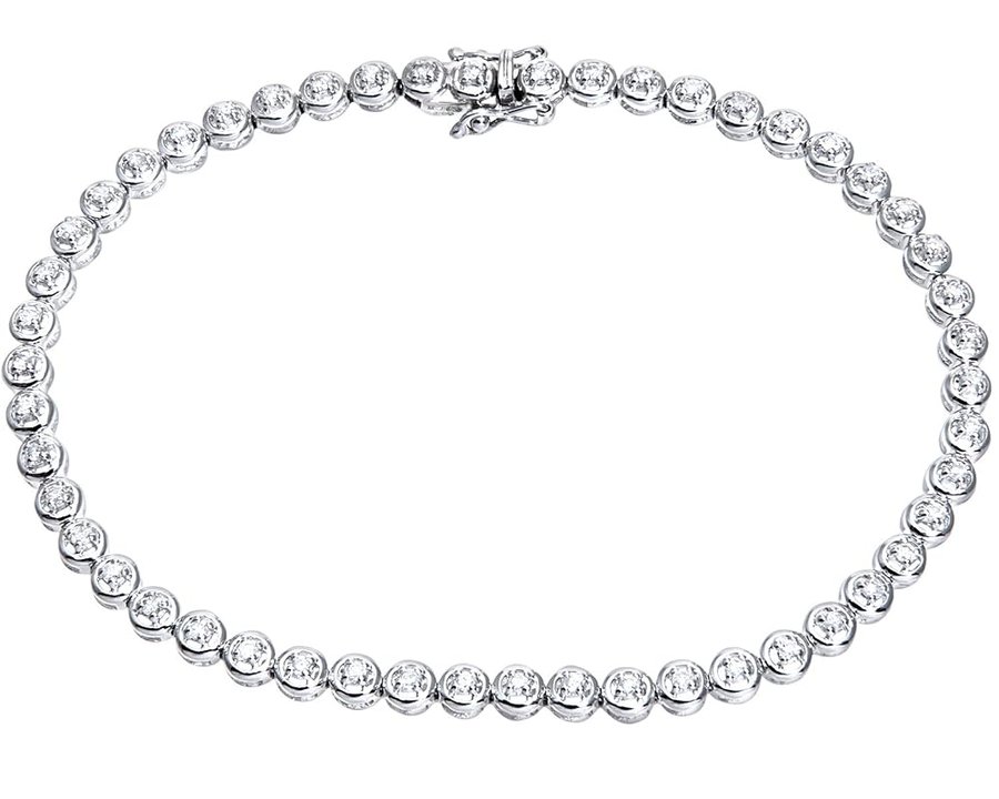 Bracciale da Donna, Oro Bianco, 9 Carati 375/1000, Diamante