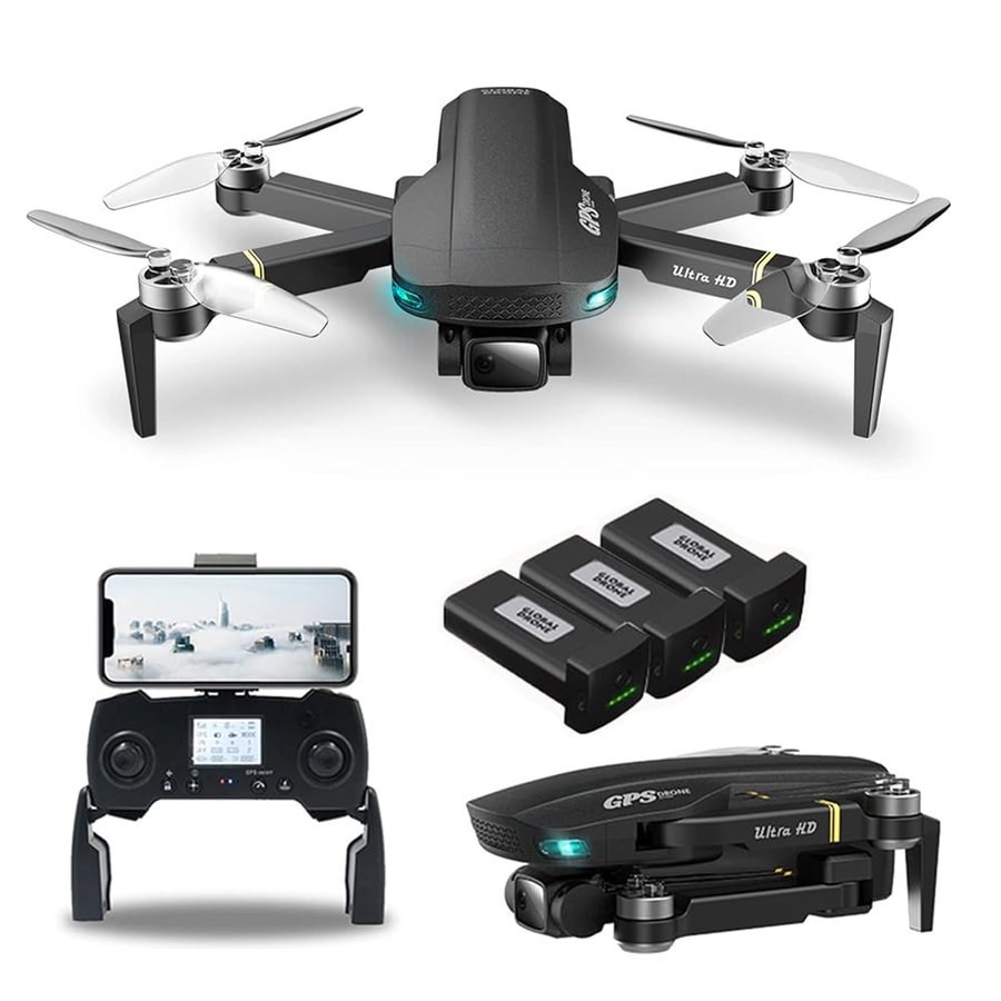 GPS 5G FPV Drone with 6K EIS Dual Camera Drones for Adults 1.5km Distance 35 Mins Flight Time Professional Brushless Quadcopter GPS Return Home Smart Follow(Battery*3)