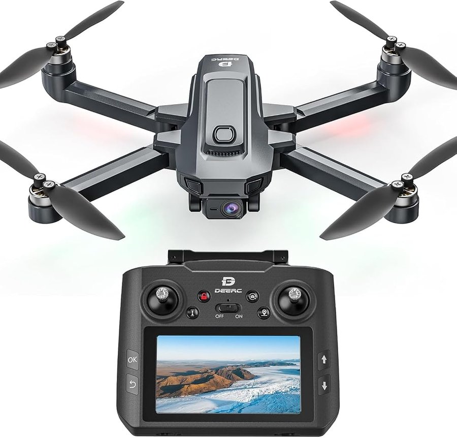 DEERC D35Pro Drone con Fotocamera 4K per Adulti, GPS, Schermo HD, 40 Minuti