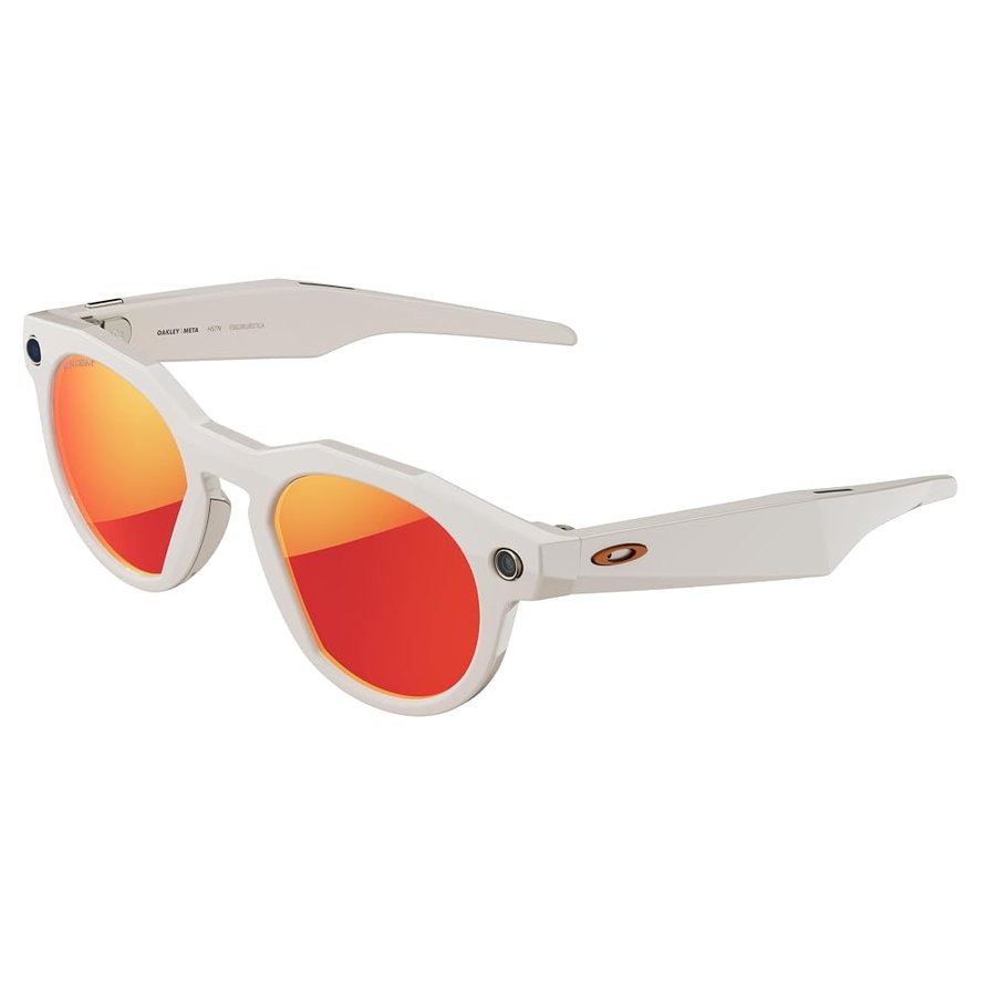 OAKLEY Meta HSTN - Occhiali Smart Unisex - Sport & Lifestyle - Grigio | Fotocamera 14 MP, video a 60 FPS, comandi vocali, audio open-ear, 8h di batteria, app Meta AI - Lente Prizm™ Ruby