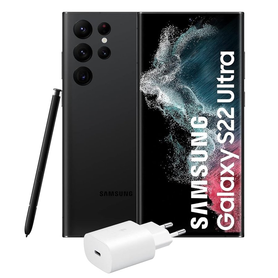 Samsung Galaxy S22 Ultra 5G + caricabatterie – Telefono cellulare gratuito, 512 GB, smartphone Android, Phantom Black (versione spagnola)