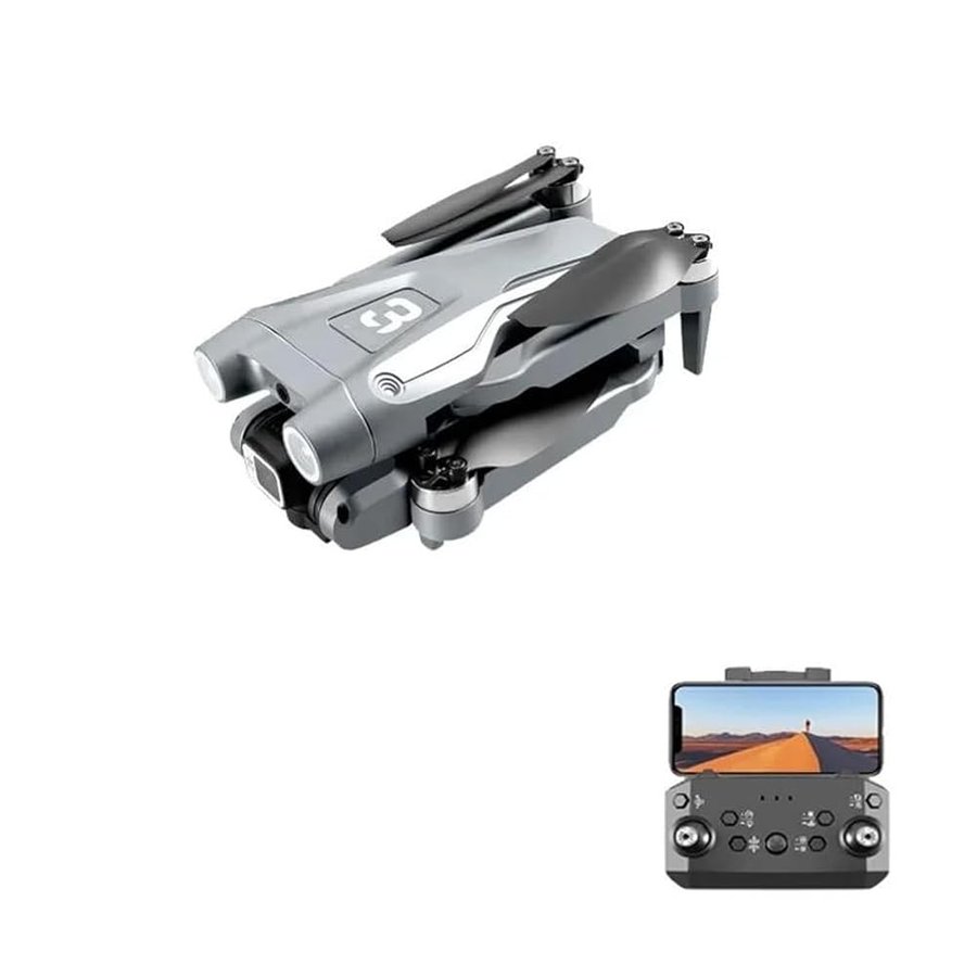 Grigio,Triple Battery,Drone z908 PRO Max 4k HD Professionale con Doppia Telecamera, Motore brushless, 5g WiFi FPV, Elicottero rc quadricottero